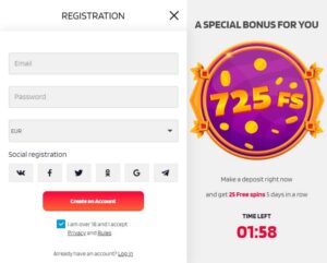 Bonus Strike casino registration