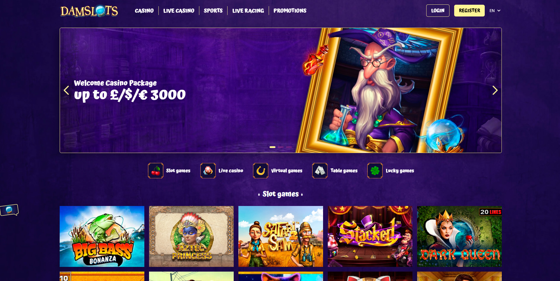 DamSlots Casino Design