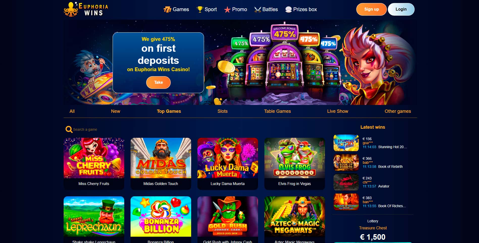Euphoria Wins casino site