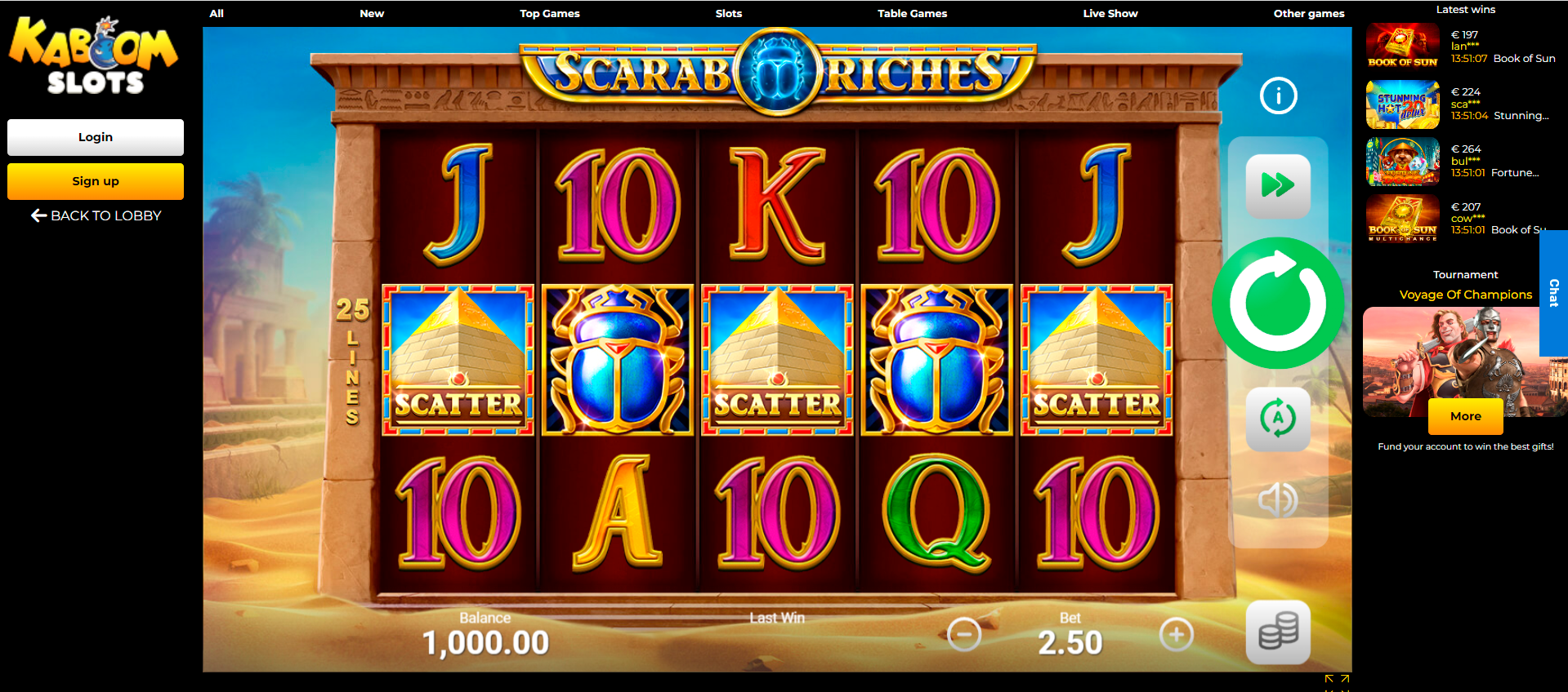 Kaboom Slots demo game