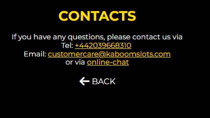 Kaboom Slots support
