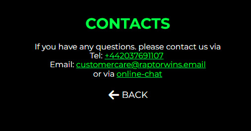 Raptor Wins support