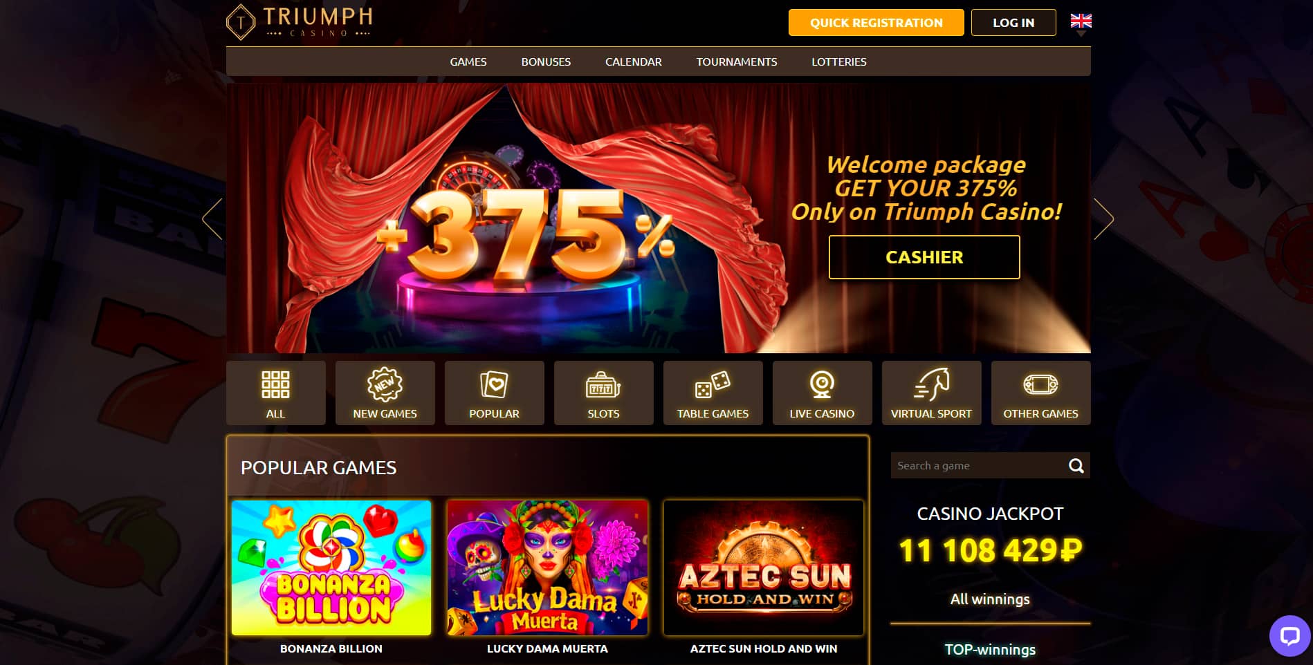 Triumph casino site without GamStop