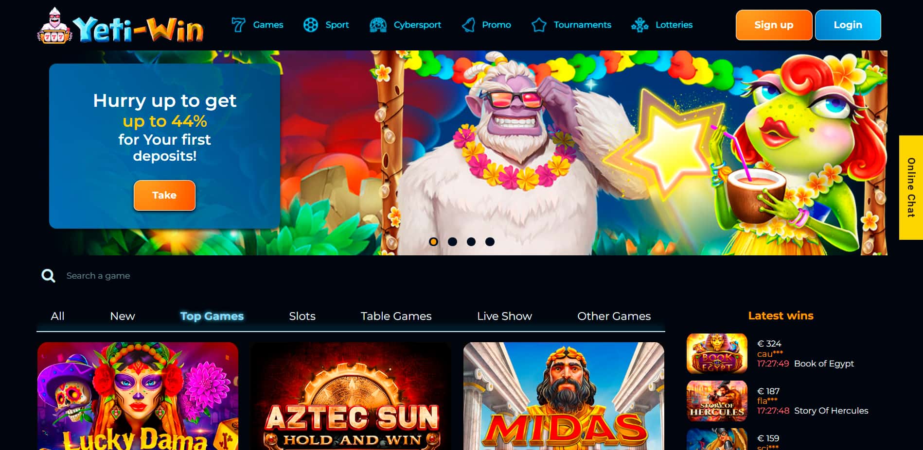 YetiWin site not on GamStop