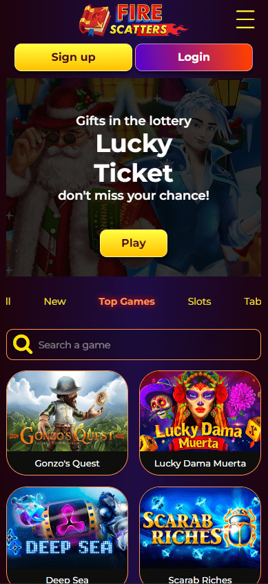 fire scatters mobile version