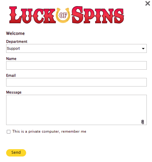 luck of spins casino support