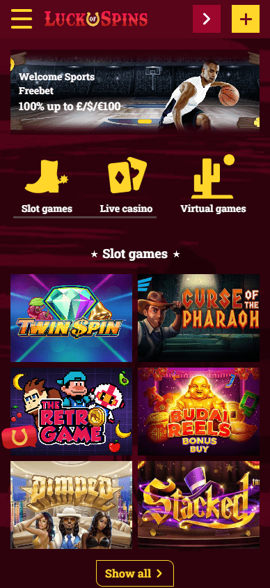 luck of spins mobile version