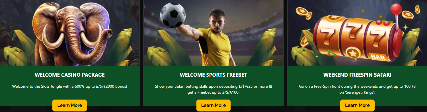 slots safari bonuses