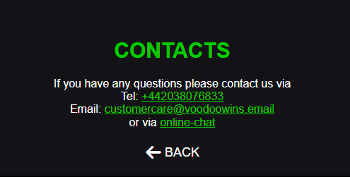 Voodoo Wins support