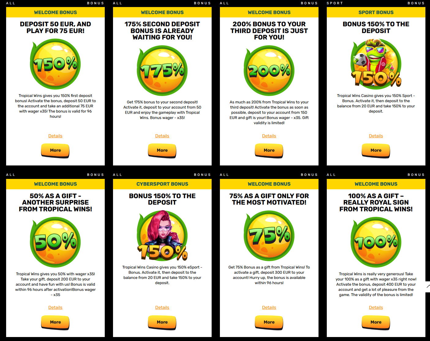 Tropical Wins Promotions