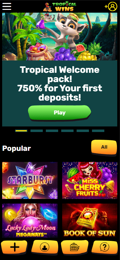 tropical wins casino mobile version