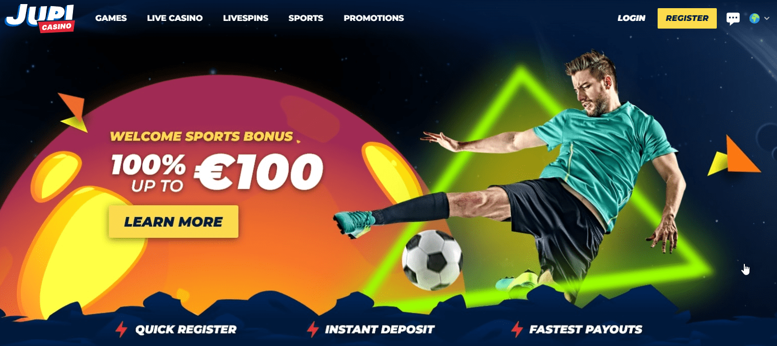 jupi casino design and interface