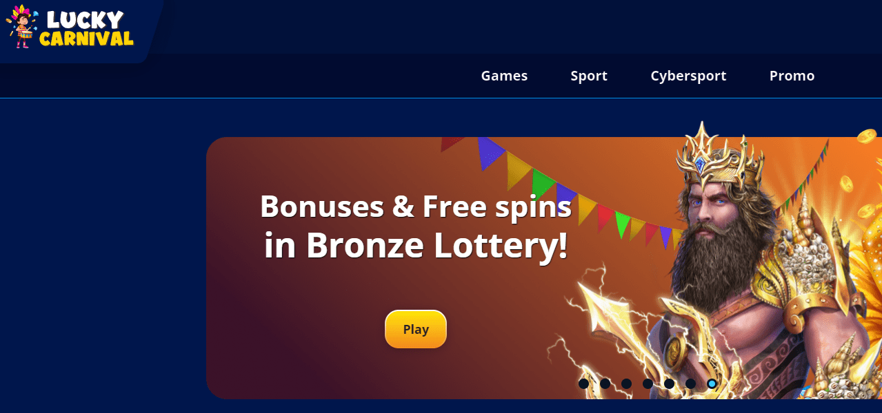 lucky carnival casino design and interface