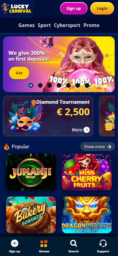 lucky carnival casino mobile version