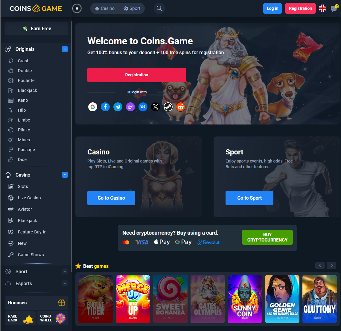 coins game homepage