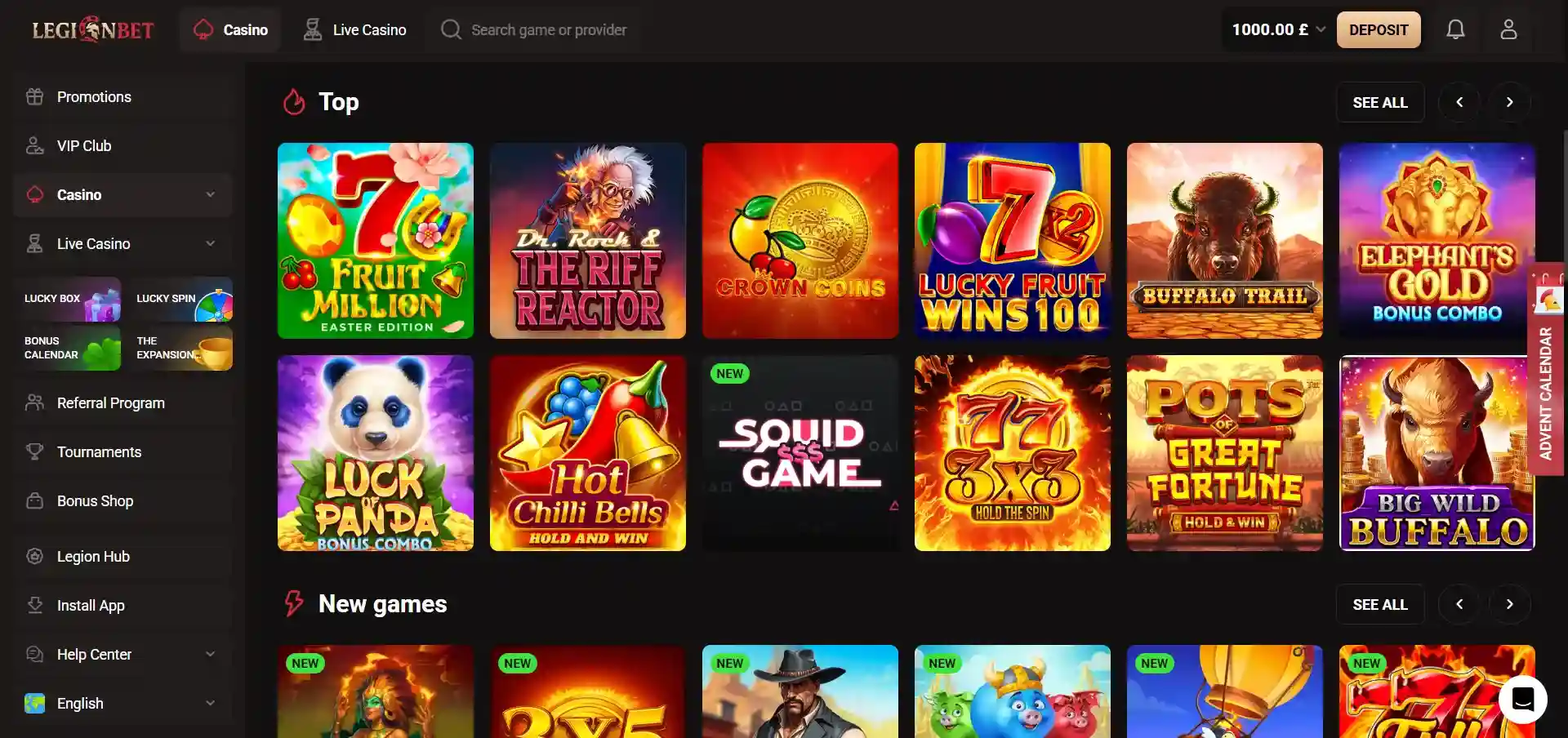 LegionBet games