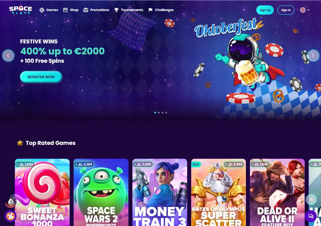 Space Slots Main Page
